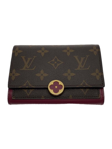 【中古】LOUIS VUITTON◆ポルト・フォイユ・フロール・コンパクト_モノグラム・キャンバス_BRW_フューシャ/PVC/BRW/レディース【服飾雑貨他】 【中古】LOUIS VUITTON◆ポルト・フォイユ・フロール・コンパクト_モノグラム・キャンバス_BRW_フューシャ/PVC/BRW/レディース【服飾雑貨他】