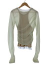 【中古】PRANK PROJECT◆トップス/FREE/コットン/GRN/312414154609/Triple Layered Sheer Top【レディース...