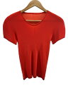 【中古】PLEATS PLEASE ISSEY MIYAKE◆半袖カットソー/3/ポリエステル/RED/PP21-FK302【レディースウェア】