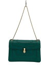 【中古】BVLGARI◆ショルダーバッグ/レザー/GRN【バッグ】