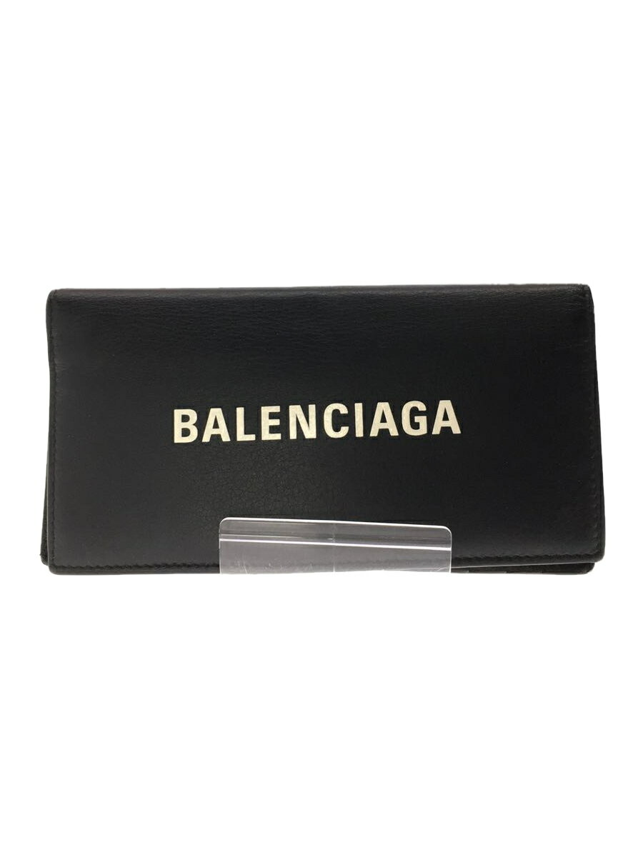 【中古】BALENCIAGA◆長財布/レザー/BLK/メンズ/521522・1060・V・584046/角スレ有【服飾雑貨他】