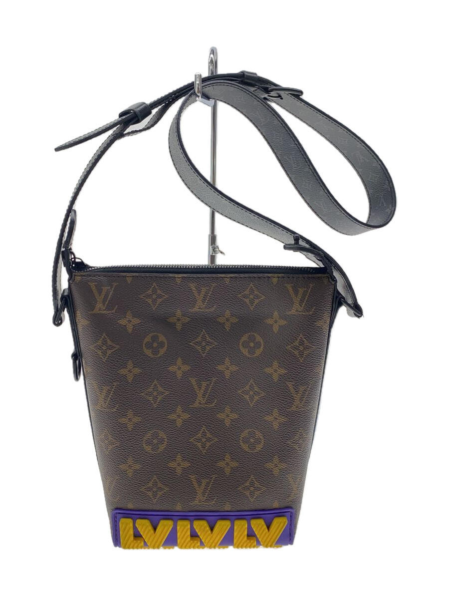 【中古】LOUIS VUITTON◆クルーザーメッセンジャー_モノグラム・キャンバス_LVラバー_BRW/PVC/BRW/総柄【バッグ】