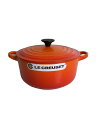 【中古】LE CREUSET◆鍋/サイズ:22cm/ORN【キッチン用品】