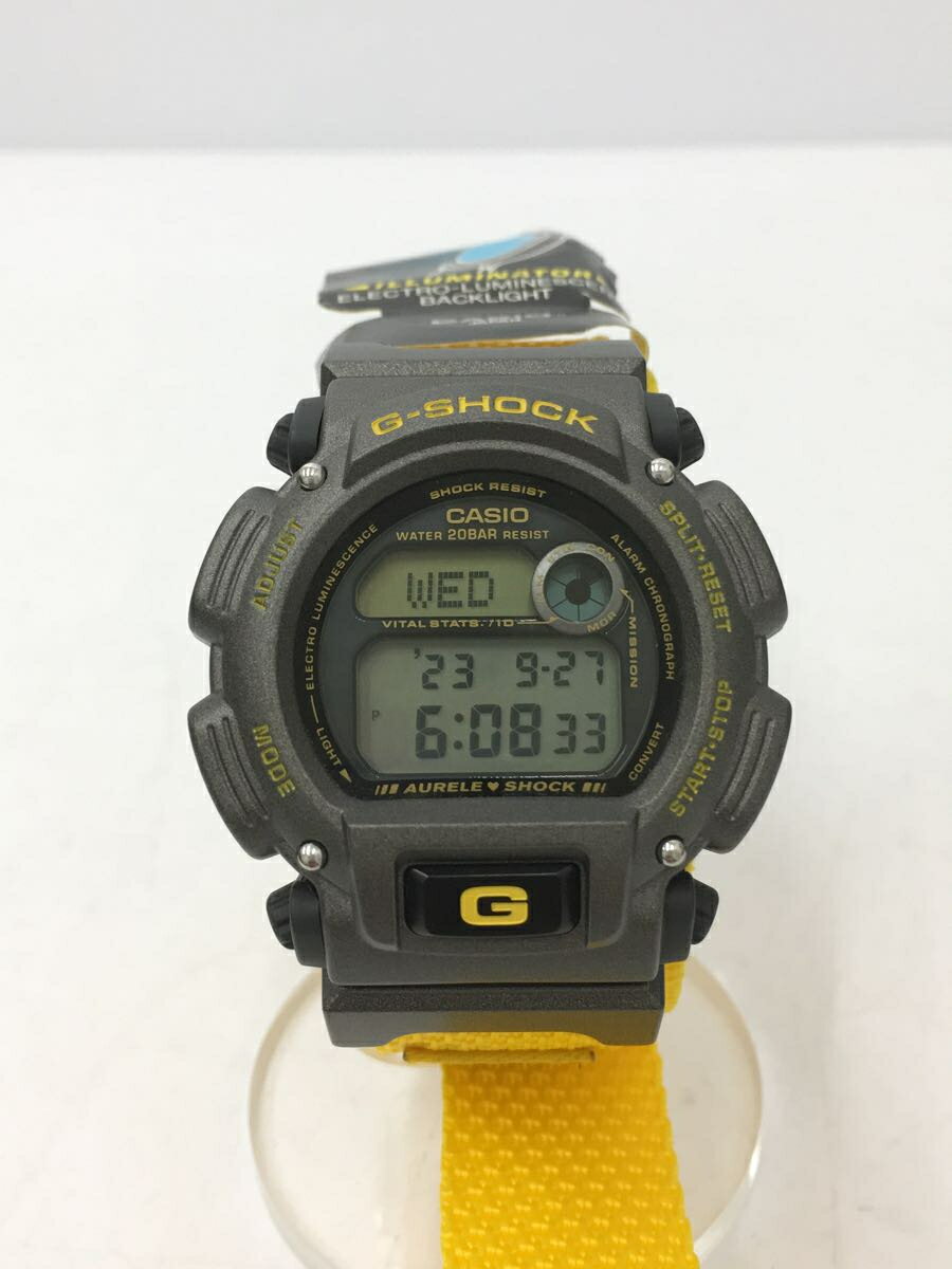 【中古】CASIO◆アニエスベーコラボ/クォーツ腕時計/デジタル/YLW/DW-8800AB-9T【服飾雑貨他】