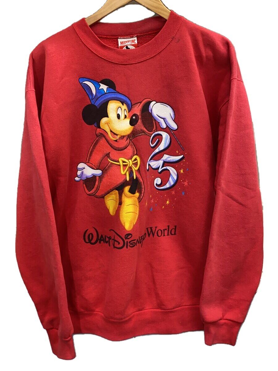 【中古】Disney VINTAGE◆スウェット/L/--/RED【メンズウェア】