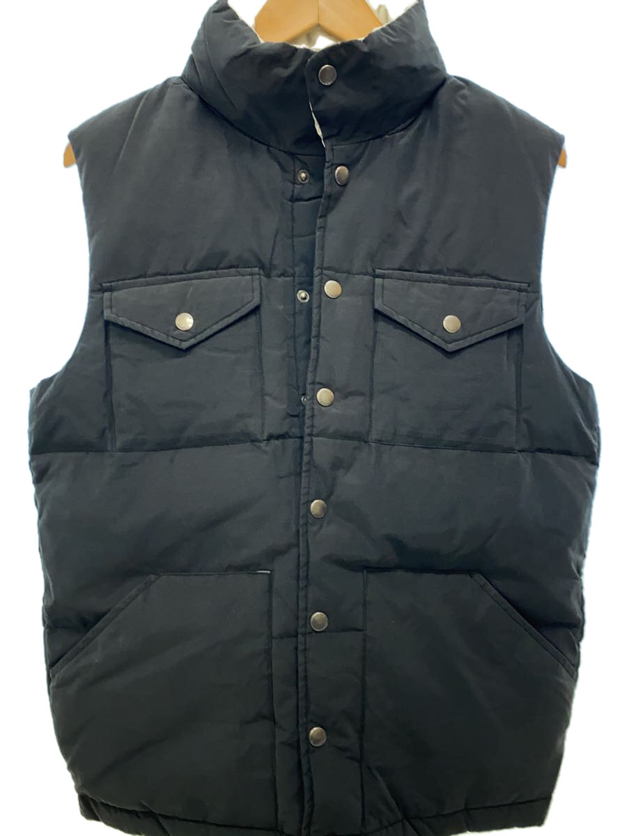 【中古】J.CREW◆ダウンベスト/S/コットン/BLK/無地【メンズウェア】