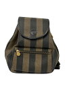 【中古】FENDI◆リュック/--/CML/ストライプ【バッグ】