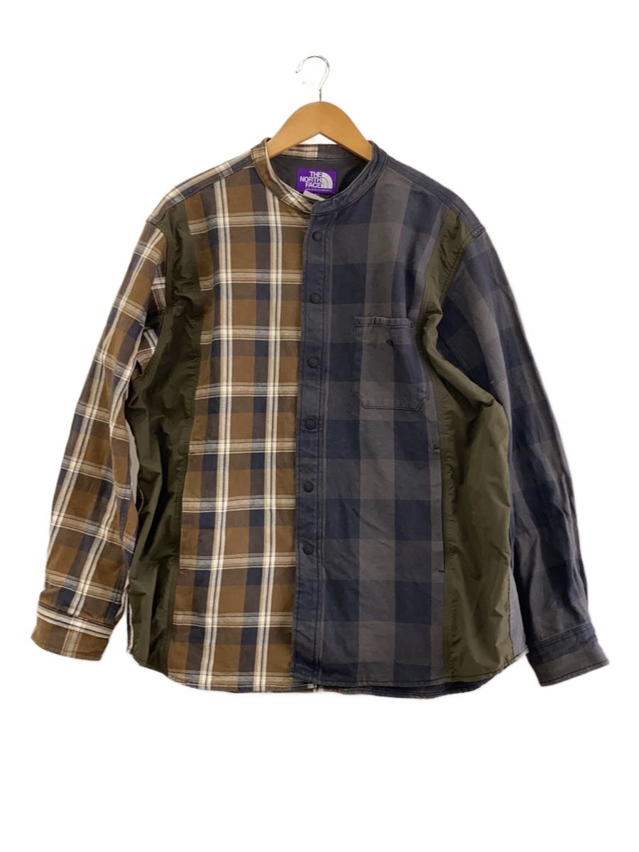 THE NORTH FACE PURPLE LABEL◆S/S PLAID PATCHWORK SHIRT/L/コットン/BRW