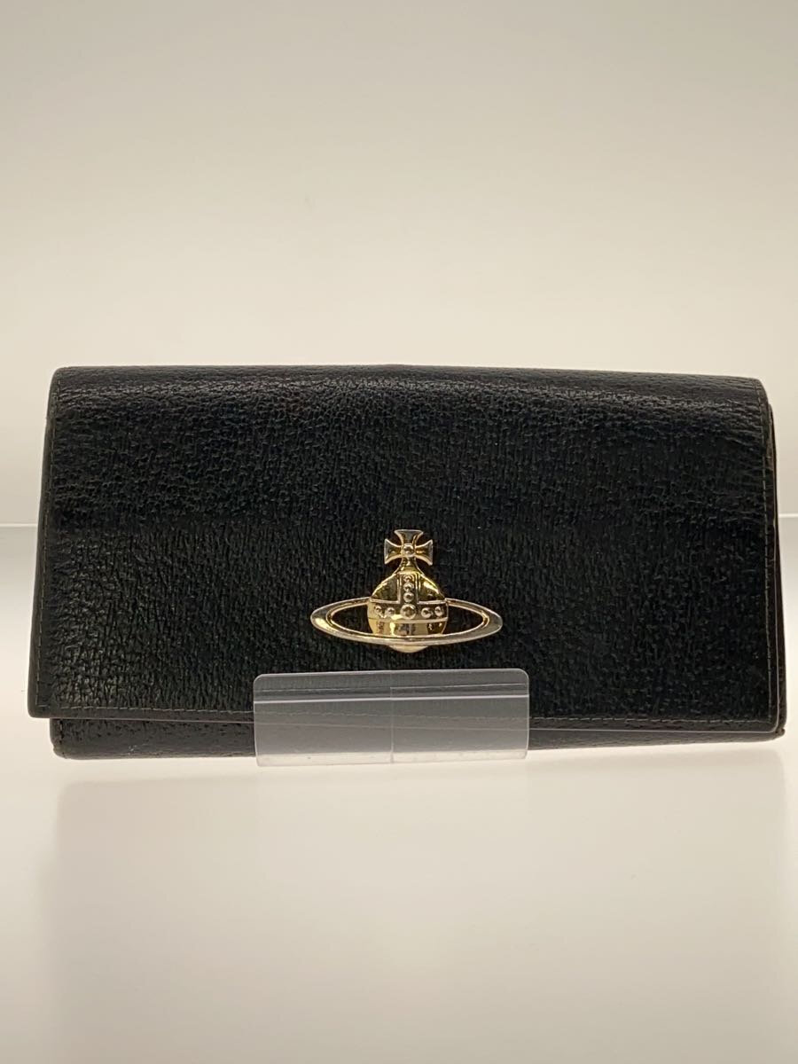 【中古】Vivienne Westwood◆裏地、ビビアンロゴ柄/長財布/--/BLK/無地/メンズ【服飾雑貨他】