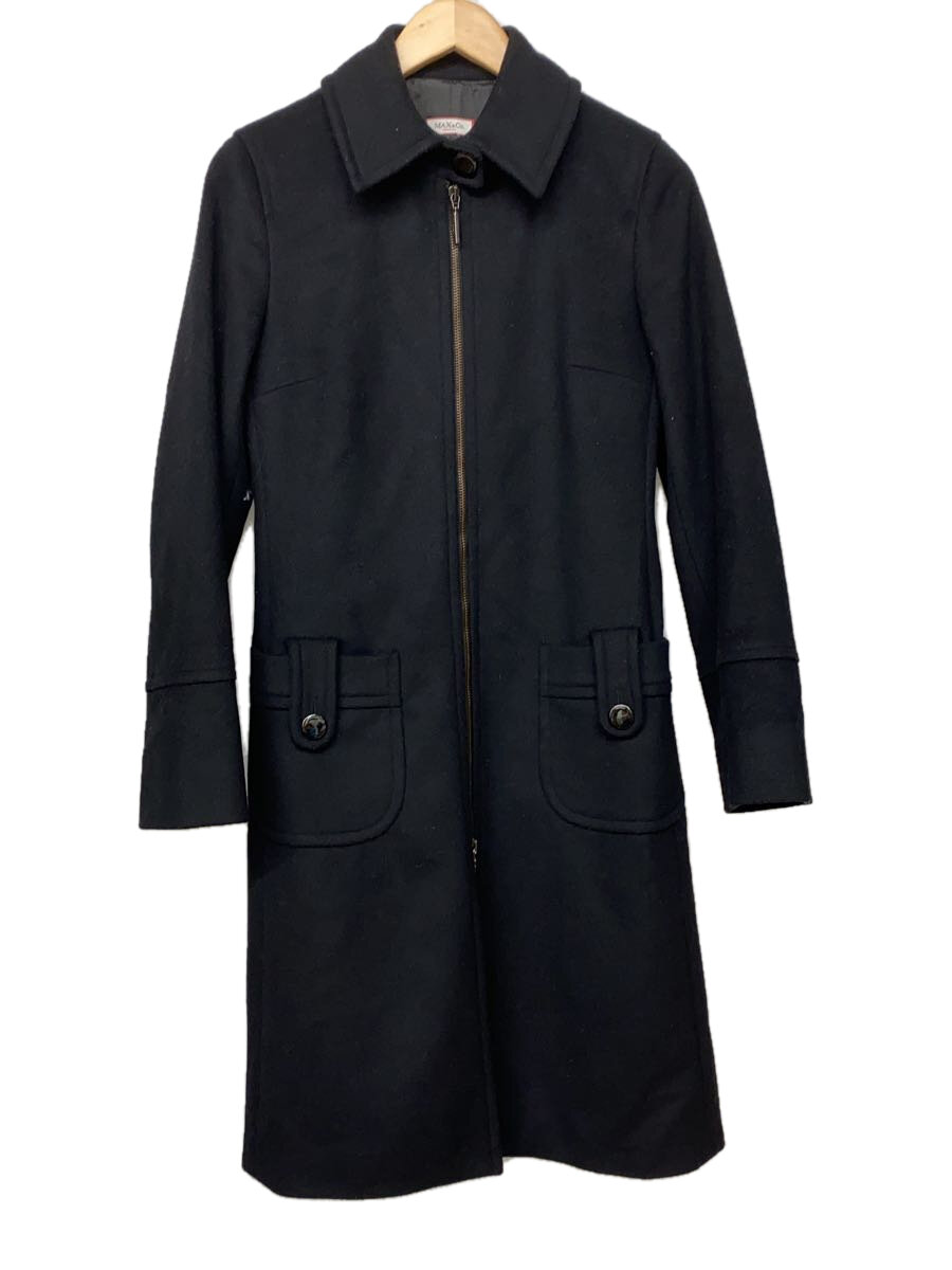 【中古】Max&Co◆コート/40/ウール/BLK/4014114/ステンカラー/ダブルジップ【レディースウェア】