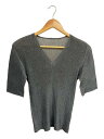 【中古】PLEATS PLEASE ISSEY MIYAKE◆半袖カットソー/--/ポリエステル/GRY/無地/PP02FK117【レディースウェア】