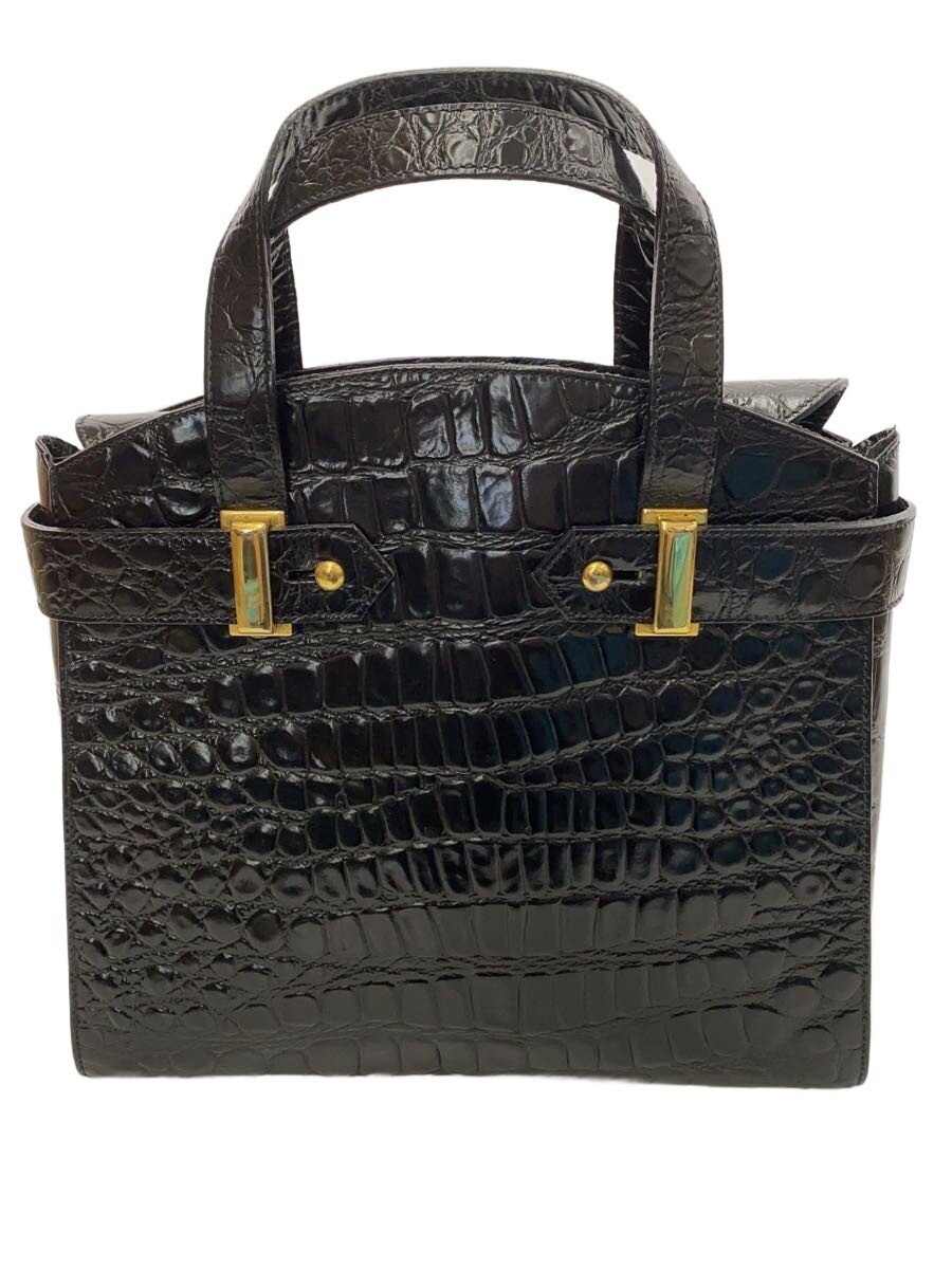 【中古】FRANCESCO BIASIA◆ハンドバッグ/レザー/BLK【バッグ】
