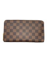 【中古】LOUIS VUITTON◆2)ジッピー・ウォレット_ダミエ・エベヌ_BRW_ブラウン/PVC/BRW/総柄/メンズ【服飾雑貨他】