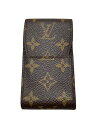 【中古】LOUIS VUITTON◆エテュイ・シガレット_モノグラム・キャンバス_BRW/レザー/BRW/総柄/メンズ【服飾雑貨他】