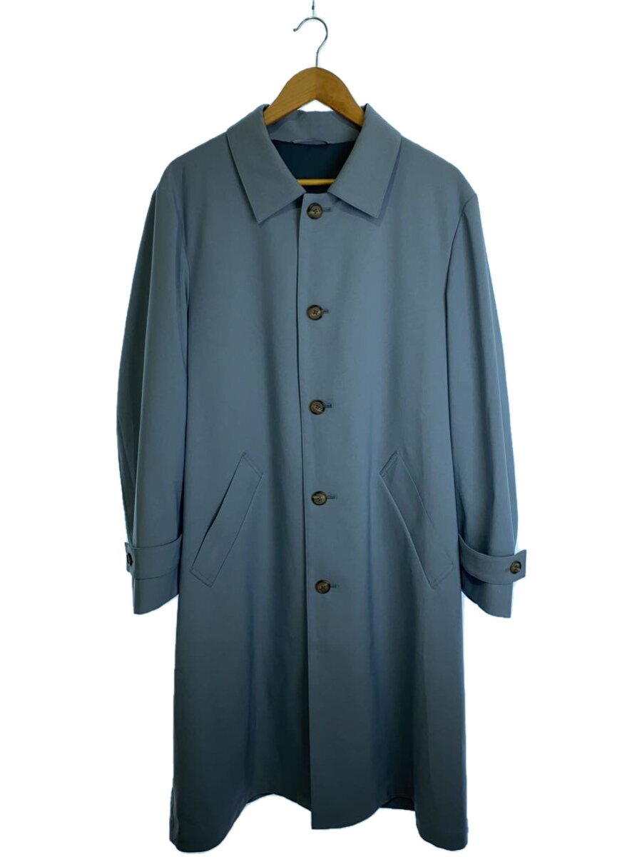 【中古】COMME CA MEN◆ステンカラーコート/L/ポリエステル/BLU/無地/07-17MG02【メンズウェア】
