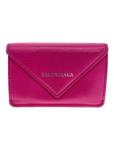 【中古】BALENCIAGA◆ペーパーミニウォレット/3つ折り財布/レザー/PNK/レディース/391446【服飾雑貨他】 【中古】BALENCIAGA◆ペーパーミニウォレット/3つ折り財布/レザー/PNK/レディース/391446【服飾雑貨他】