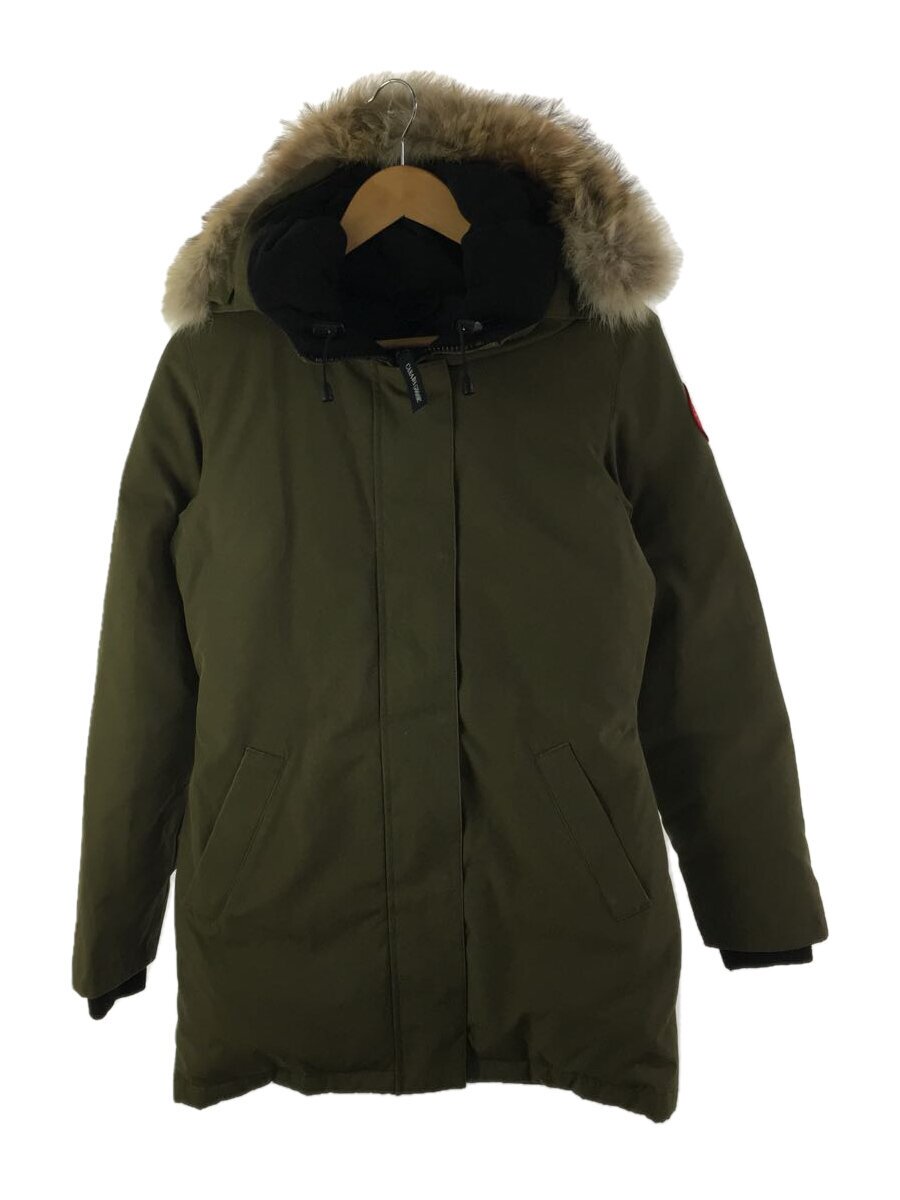 【中古】CANADA GOOSE◆Victoria/ダウンジャケット/S/ポリエステル/KHK/3037L//【レディースウェア】
