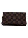 【中古】LOUIS VUITTON◆アジェンダ・ポッシュ_ダミエ・エベヌ_BRW/--/BRW/レディース【服飾雑貨他】