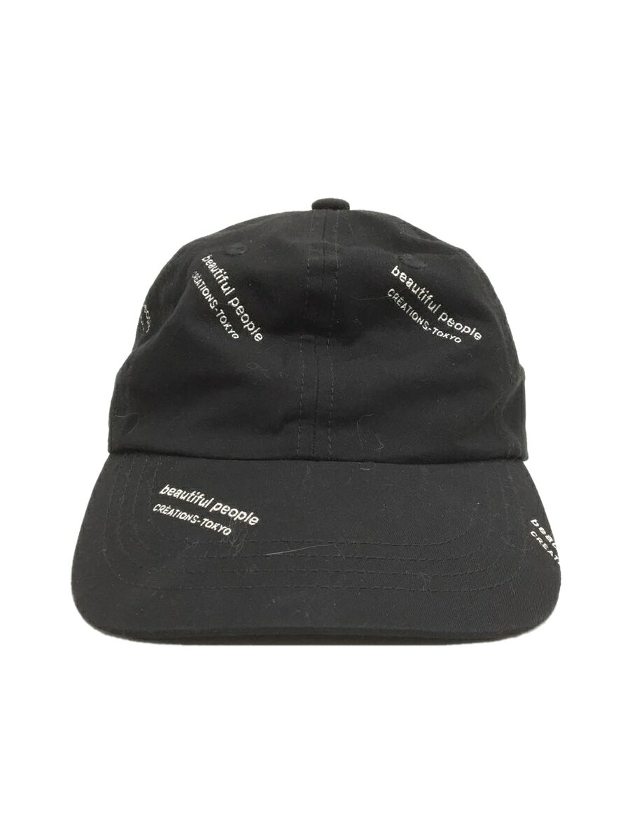 【中古】beautiful people◆logo JQ solid big tag cap/FREE/コットン/ブラック/無地/メンズ/11455119【服飾雑貨他】