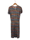【中古】MISSONI◆半袖ワンピース/--/レーヨン/マルチカラー/ボーダー【レディースウェア】(4)