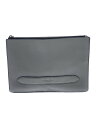 【中古】COACH◆クラッチバッグ/ストラクチャード/ハンドバッグ/レザー/GRY/無地/F68154【バッグ】