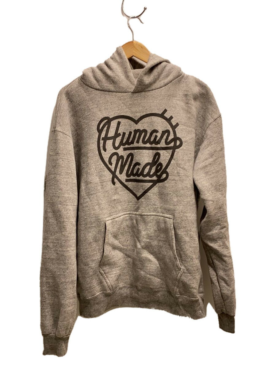 HUMAN MADE◆22AW/HEART SWEAT HOODIE/パーカー/XL/コットン/グレー