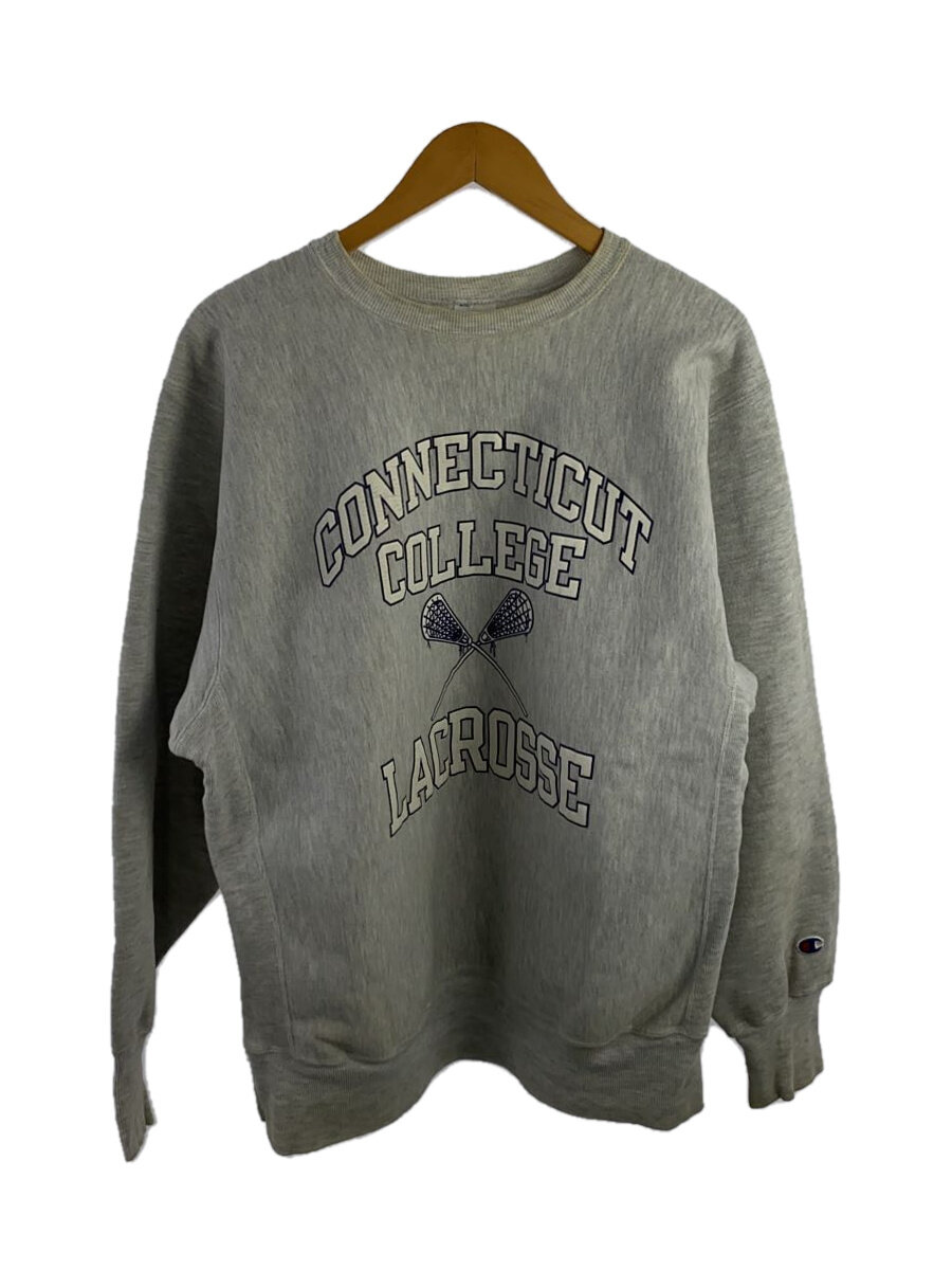 【中古】Champion◆90s/リバースウィーブ/スウェット/XL/コットン/GRY【メンズウェア】