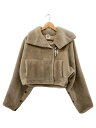 【中古】HERMES◆23AW/ムートンポンチョ/コート/38/ラムファー/BEG/3H1204D5【レディースウェア】