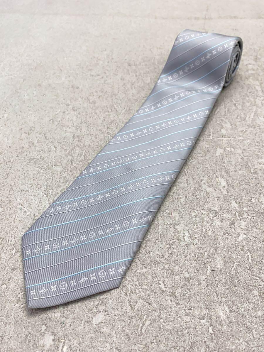 LOUIS VUITTON - 【中古】LOUIS VUITTON◆ネクタイ/シルク/GRY/メンズ/M75946【服飾雑貨他】
