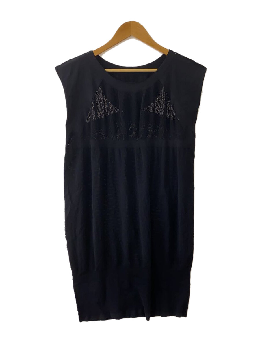 【中古】me ISSEY MIYAKE◆メッシュ/ノースリーブワンピース/--/ナイロン/BLK/MI44KT252【レディースウェア】