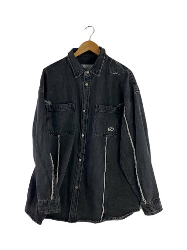 【中古】OPENYARD(OY)◆ダメージロゴデザインデニムシャツジャケット/長袖シャツ/2/デニム/BLK【メンズウェア】 【中古】OPENYARD(OY)◆ダメージロゴデザインデニムシャツジャケット/長袖シャツ/2/デニム/BLK【メンズウェア】