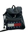 【中古】TOMMY HILFIGER◆リュック/レザー/BLK//【バッグ】