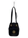 【中古】GIANNI VERSACE◆リュック/レザー/BLK【バッグ】