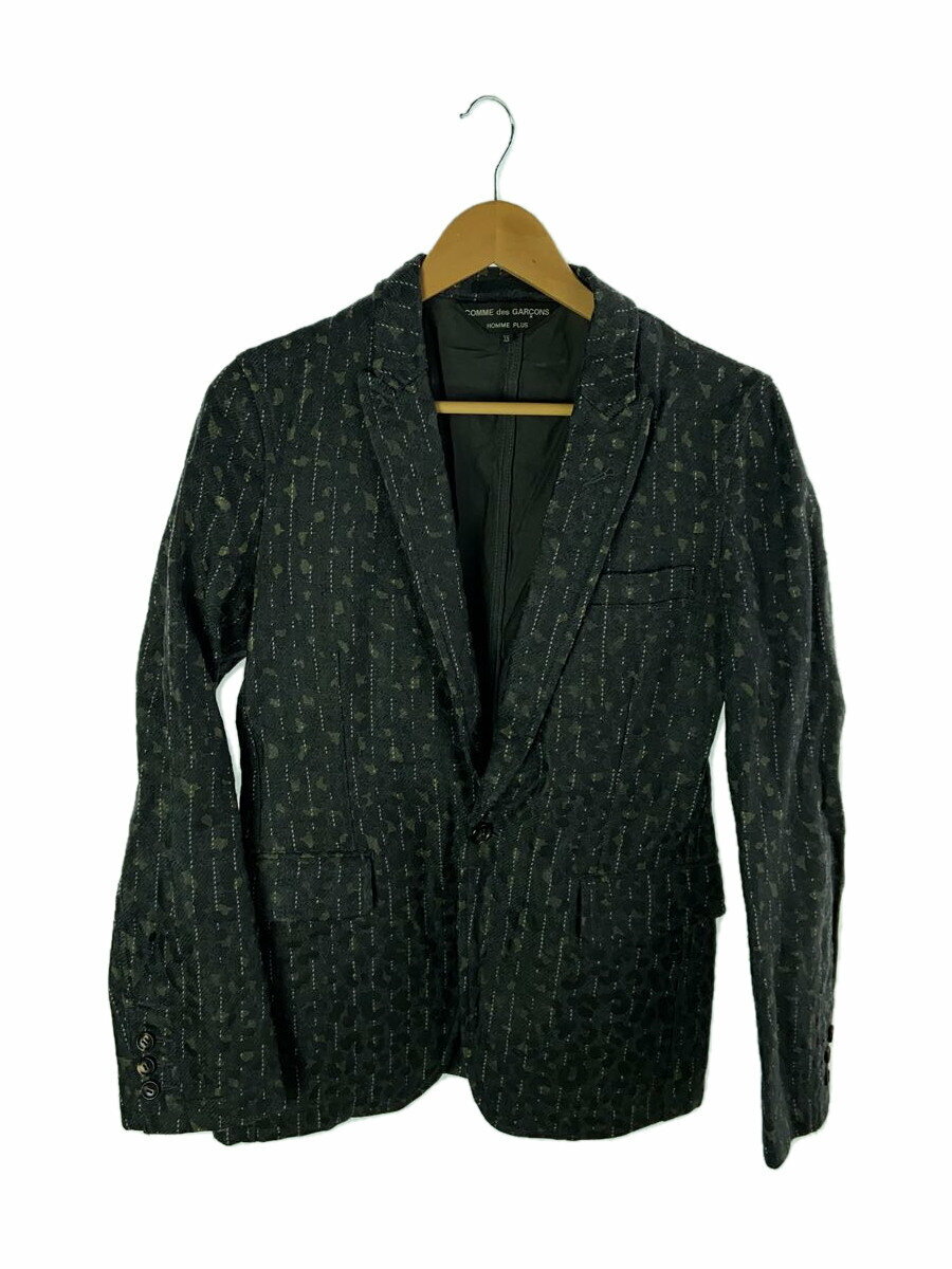 【中古】COMME des GARCONS HOMME PLUS◆テーラードジャケット/XS/ウール/GRY/アニマル/PD-J058【メンズウェア】