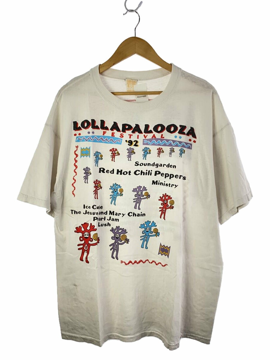 【中古】MEGA TOP/Tシャツ/XL/コットン/WHT【メンズウェア】