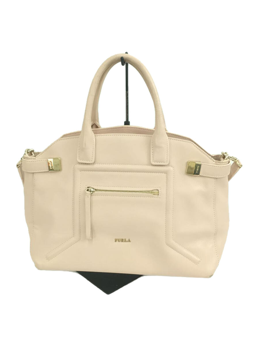 【中古】FURLA◆ショルダーバッグ/レザー/PNK【バッグ】