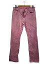 【中古】DSQUARED2◆ベルベットコーデュロイタイダイプリントジーンズ/48/コットン/PNK/HTK-22-SS-006【メンズウェア】