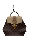 【中古】LOUIS VUITTON◆クラプトン・バックパック_ダミエ・エベヌ/ブラウン/ベージュ/リュック/N42259【バッグ】