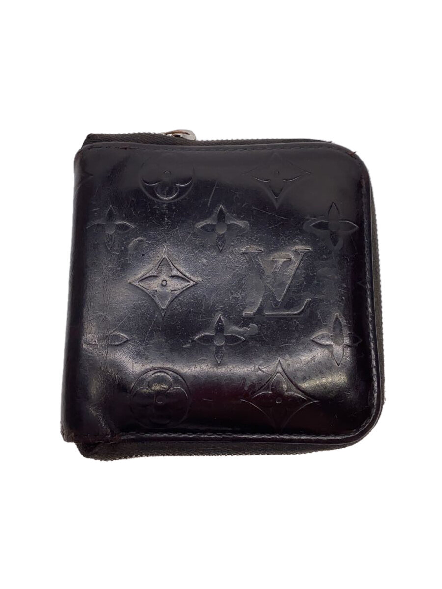 【中古】LOUIS VUITTON◆ポルト・ビエ・モネ・ジップ_モノグラム・グラセ_BLK/レザー/BLK/総柄/メンズ//【服飾雑貨他】