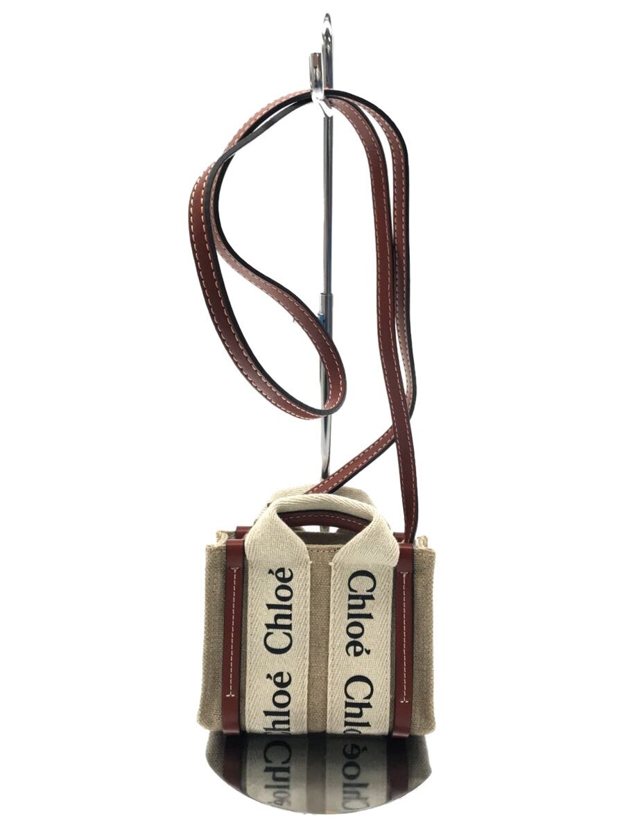 CHOLE - 【中古】Chloe◆Chloe クロエ トートバッグ/キャンバス/BEG/ウッディナノ2WAY///【バッグ】