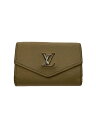 【中古】LOUIS VUITTON◆ポルト・フォイユ・ロックミニ_CRM/レザー/CRM/無地/レディース【服飾雑貨他】