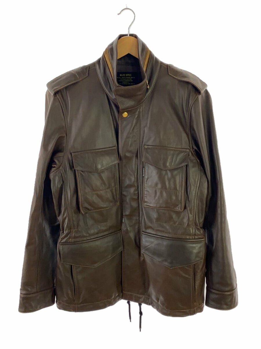 【中古】KADOYA◆レザージャケット・ブルゾン/M/牛革/BRW/m.i.r spec M-65【メンズウェア】