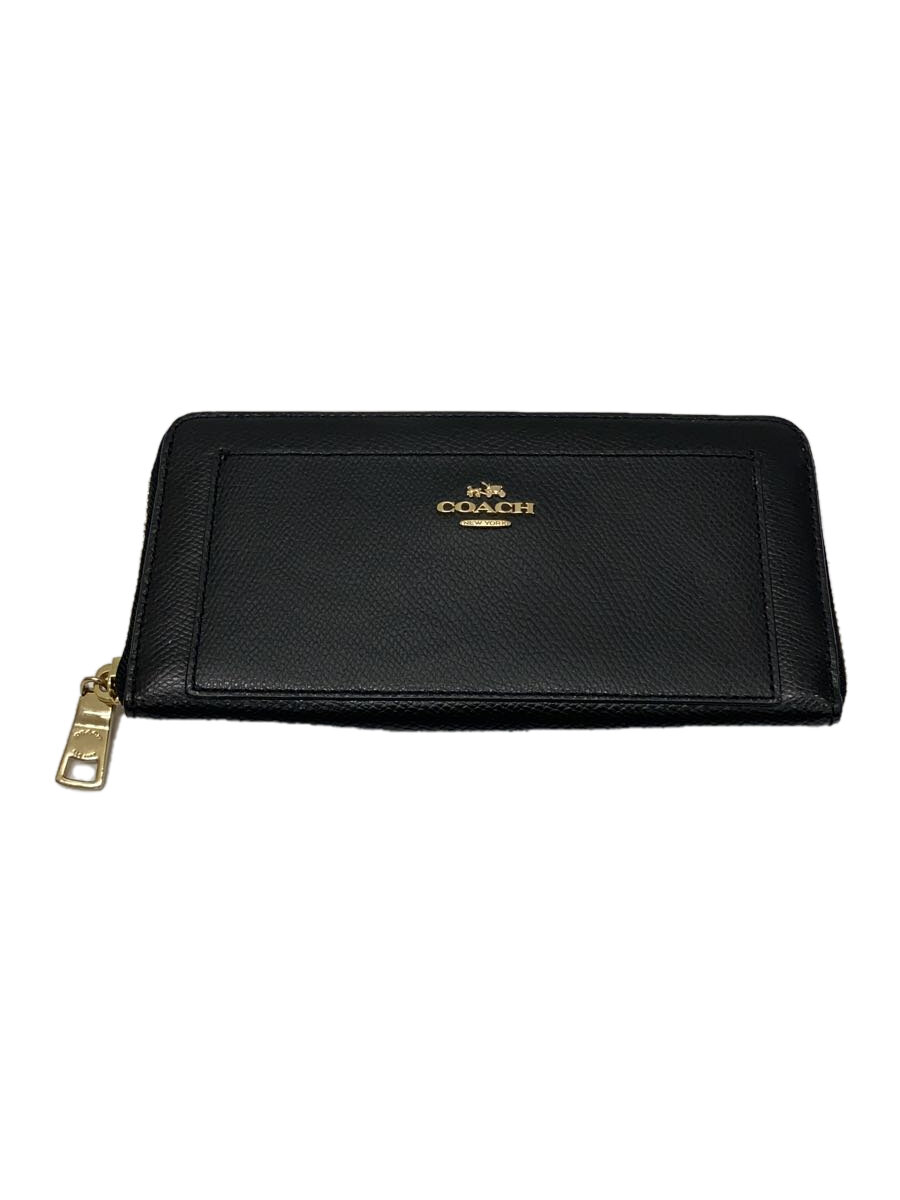 【中古】COACH◆長財布_オールレザー/レザー/BLK/レディース【服飾雑貨他】