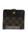 【中古】LOUIS VUITTON◆コンパクトジップ_ダミエ・エベヌ_BRW/PVC/BRW/メンズ【服飾雑貨他】(4)