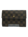 【中古】LOUIS VUITTON◆ポルト・トレゾールエテュイパピエ_ダミエ・エベヌ_BRW/PVC/BRW/メンズ【服飾雑貨他】