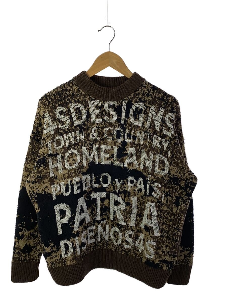 Rakuten - 【中古】4SDESIGNS/ニット・セーター(厚手)/M/ウール/BRW/総柄【メンズウェア】