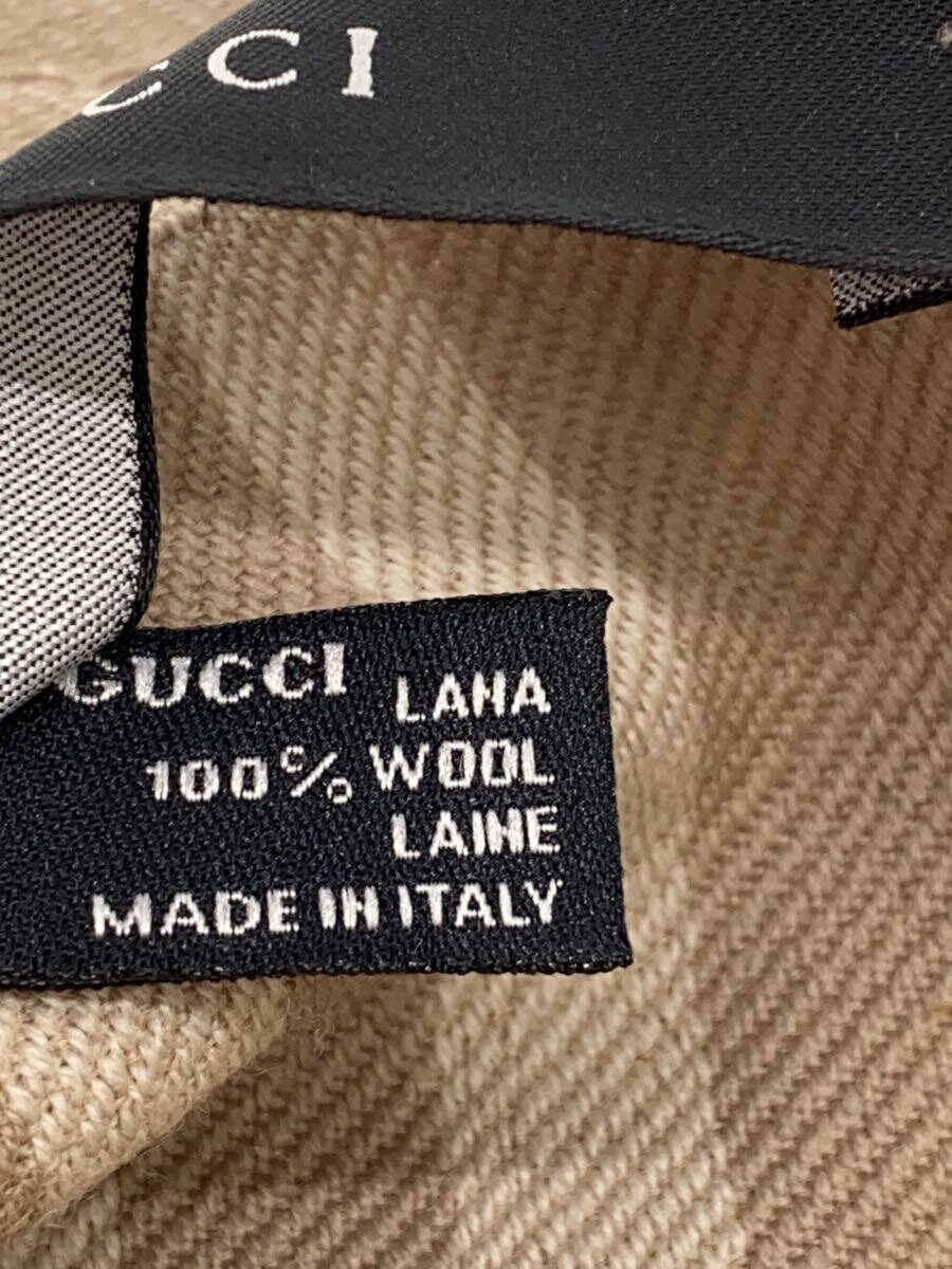 【中古】GUCCI◆マフラー/ウール/BEG/総柄/レディース【服飾雑貨他】