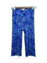 【中古】PLEATS PLEASE ISSEY MIYAKE◆プリーツプリーズイッセイミヤケ/クロップドパンツ/5/PP51-JF583/青【レディースウェア】