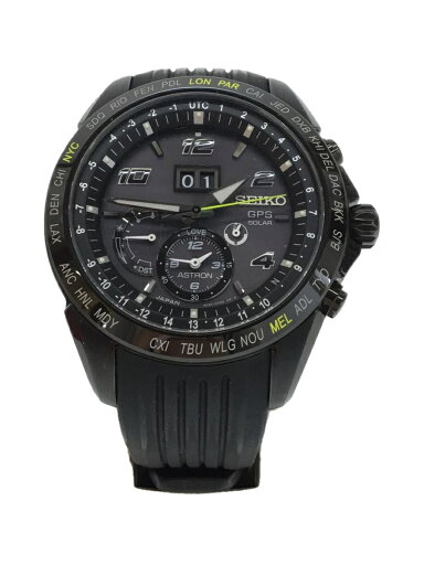 【中古】SEIKO◆ソーラー腕時計/アナログ/ラバー/BLK/BLK/SS/8X42-0AD0-3【服飾雑貨他】 【中古】SEIKO◆ソーラー腕時計/アナログ/ラバー/BLK/BLK/SS/8X42-0AD0-3【服飾雑貨他】