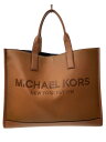 【中古】MICHAEL KORS◆エンボスロゴ/ペブルレザー/トートバッグ/レザー/BRW/無地/37S4LCOT4I【バッグ】